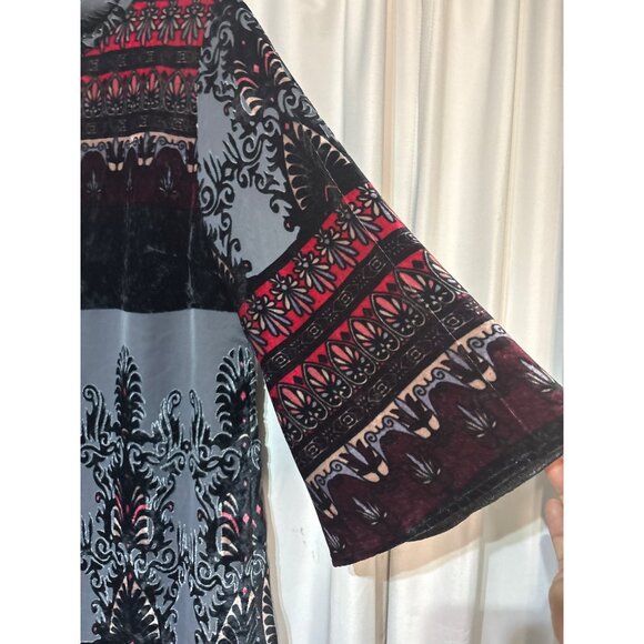 Nanette Lepore Womens Bohemian Velvet Tunic Dress With Keyhole Neckline 10 - Picture 3 of 6